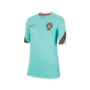 Camiseta Nike Portugal niño entreno 2020 2021 Strike - Camiseta infantil de entrenamiento Nike selección de portuguesa 2020 2021 - verde turquesa - frontal