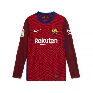 Camiseta Nike Barcelona niño portero 2020 2021 - Camiseta infantil de portero Nike del FC Barcelona 2020 2021 - roja - frontal