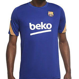 Camiseta Nike Barcelona entreno 2020 2021 Strike - Camiseta manga corta de entrenamiento FC Barcelona 2020 2021 - azul - frontal