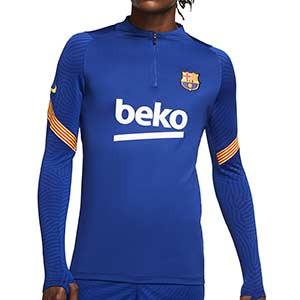 Sudadera Nike Barcelona entreno 2020 2021 Strike - Sudadera entrenamiento Nike FC Barcelona 2020 2021 - azul - frontal