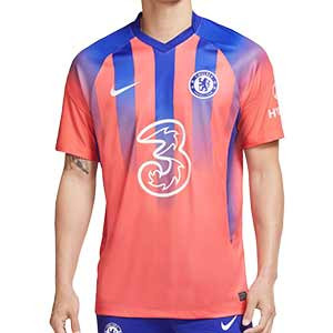 Camiseta Nike 3a Chelsea 2020 2021 Stadium - Camiseta tercera equipación Nike Chelsea FC 2020 2021 - naranja rosado y azul - frontal