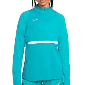 Sudadera Nike mujer Dri-Fit Academy 21 - Sudadera de entrenamiento de fútbol para mujer Nike - azul turquesa - frontal