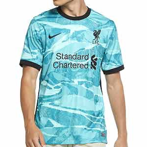 Camiseta Nike Liverpool 2a Stadium 2020 2021 - Camiseta segunda equipación Nike Liverpool FC 2020 2021 - azul turquesa - frontal