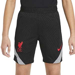 Short Nike Liverpool niño entreno UCL 2020 2021 Strike - Pantalón corto entrenamiento infantil Nike para la Champions League del Liverpool 2020 2021 - negro - frontal