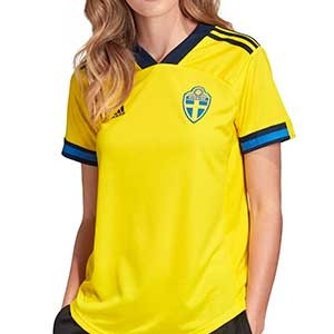 Camiseta adidas Suecia mujer 2020 2021 - Camiseta de mujer primera equipación selección sueca 2020 2021 - amarilla - frontal