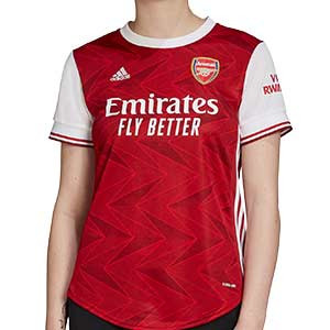 Camiseta adidas Arsenal mujer 2020 2021 - Camiseta de mujer primera equipación adidas del Arsenal FC 2020 2021 - roja y blanca - frontal