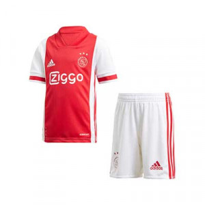 Equipación adidas niño pequeño Ajax 2020 2021 - Conjunto infantil 1-6 años primera equipación adidas Ajax 2020 2021 - rojo y blanco - frontal