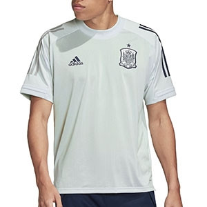 Camiseta adidas España entreno 2020 2021 - Camiseta de manga corta de entrenamiento selección española 2020 2021 - verde mente - frontal