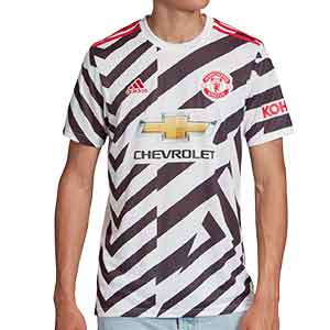 Camiseta adidas 3a United 2020 2021 - Camiseta tercera equipación adidas Manchester United 2020 2021 - blanca y negra - frontal
