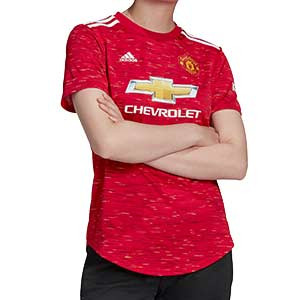 Camiseta adidas United mujer 2020 2021 - Camiseta de mujer primera equipación adidas Manchester United 2020 2021 - roja - frontal