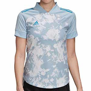 Camiseta adidas Condivo 20 mujer - Camiseta entrenamiento fútbol para mujer adidas - azul celeste - frontal