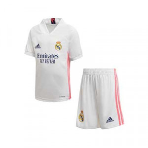 Equipación adidas Real Madrid niño 2020 2021 - Conjunto infantil 7-14 años primera equipación adidas Real Madrid 2020 2021 - blanca - frontal