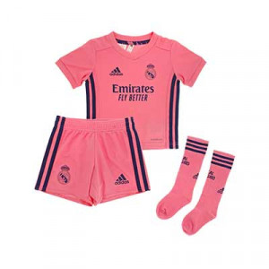 Equipación adidas niño pequeño 2a R Madrid 2020 2021 - Conjunto infantil 1-6 años segunda equipación adidas Real Madrid 2020 2021 - rosa - frontal