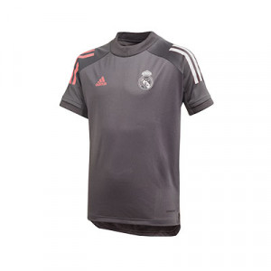 Camiseta adidas Real Madrid entreno niño 2020 2021 - Camiseta de entrenamiento infantil adidas del Real Madrid 2020 2021 - gris - frontal