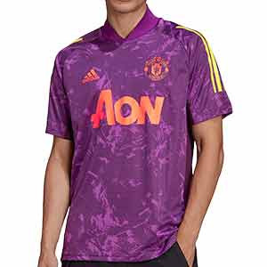 Camiseta adidas United entreno UCL 2020 2021 - Camiseta entrenamiento Champions League adidas Manchester United 2020 2021 - morada - frontal