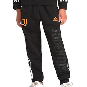 Pantalón adidas niño Juventus - Pantalón largo de chándal infantil adidas de la Juventus 2020 2021 - negro - frontal