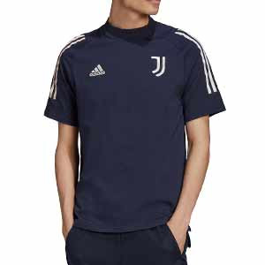 Camiseta algodón adidas Juventus - Camiseta de manga corta de algodón de la Juventus 2020 2021 - azul marino - frontal