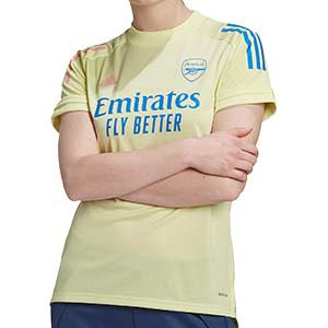 Camiseta adidas Arsenal entreno mujer 2020 2021 - Camiseta de entrenamiento de mujer del Arsenal FC 2020 2021 - amarilla - frontal