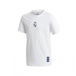 Camiseta algodón adidas Real Madrid niño Graphic - Camiseta de algodón infantil adidas del Real Madrid 2020 2021 - blanca - frontal