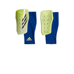 adidas X Pro - Espinilleras de fútbol adidas con mallas de sujeción - amarillas flúor - frontal