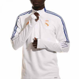 Sudadera adidas Real Madrid entrenamiento - Sudadera de entrenamiento para entrenadores adidas del Real Madrid CF - blanca - frontal