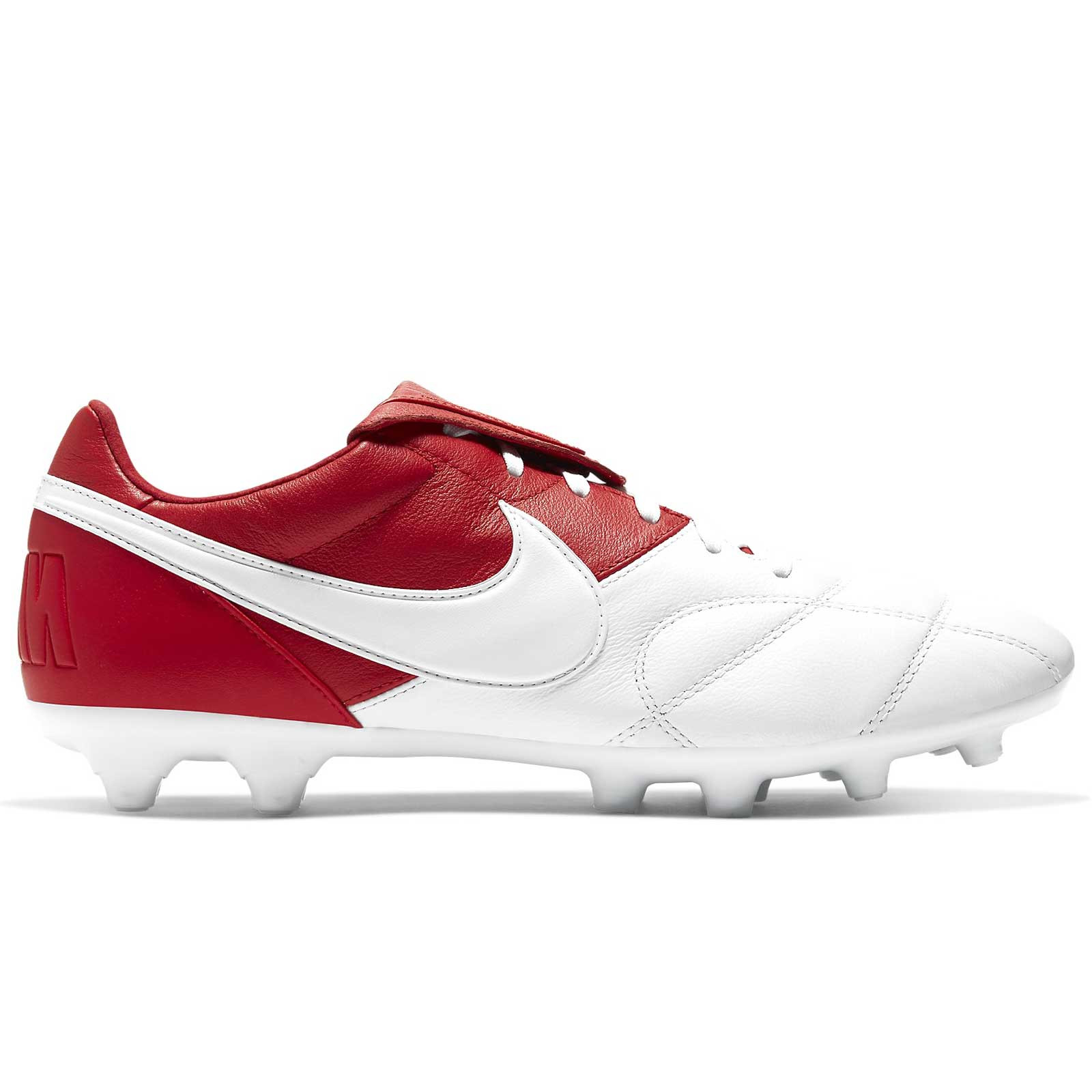 Botas Nike Premier 2 FG blancas y rojas | futbolmania