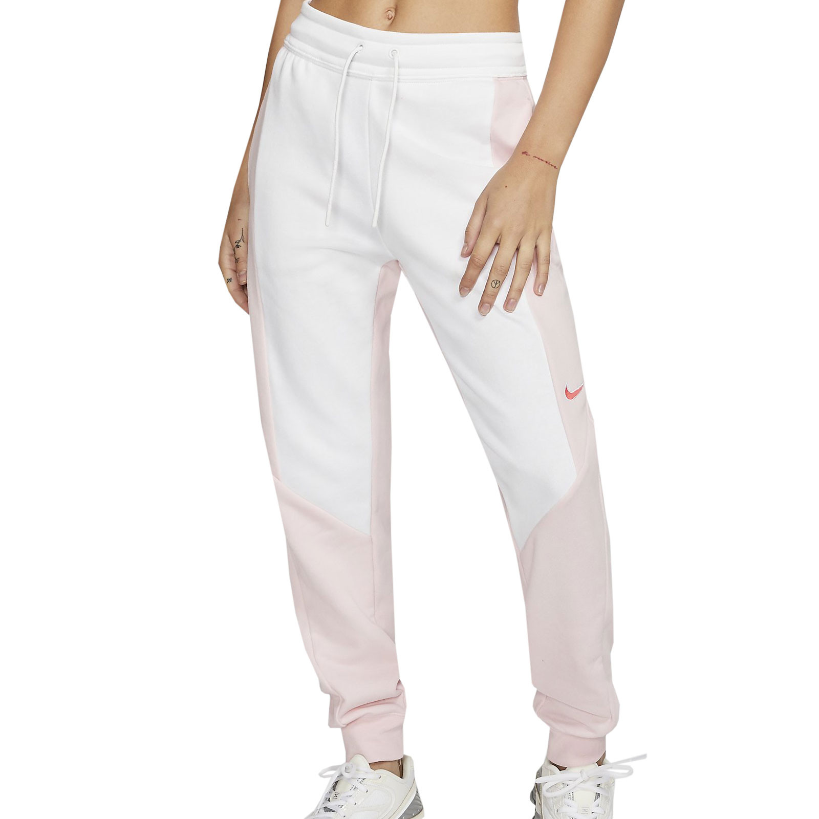 Pantalón Nike mujer Jogger blanco rosa | futbolmania