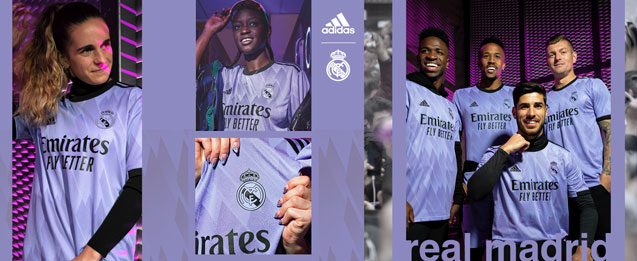 Nueva segunda equipación del Real Madrid temporada 2022 2023 para adulto.