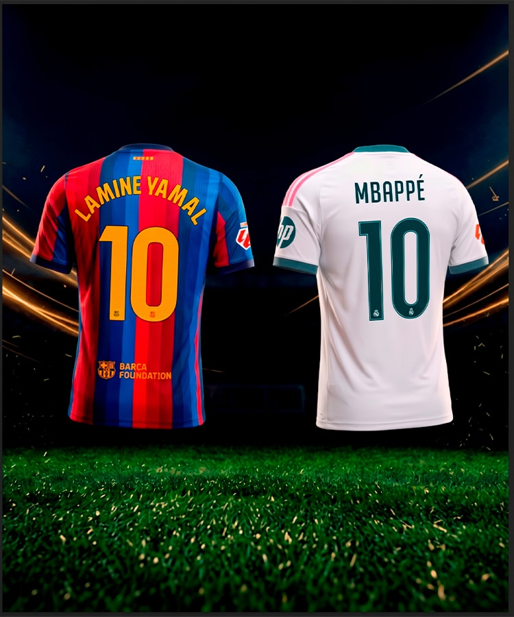 Camisetas del clásico Barcelona vs Real Madrid