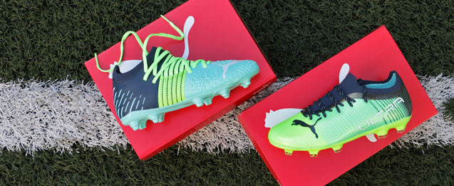 Descubre las nuevas botas de fútbol infantiles Puma Future y Ultra de color verde
