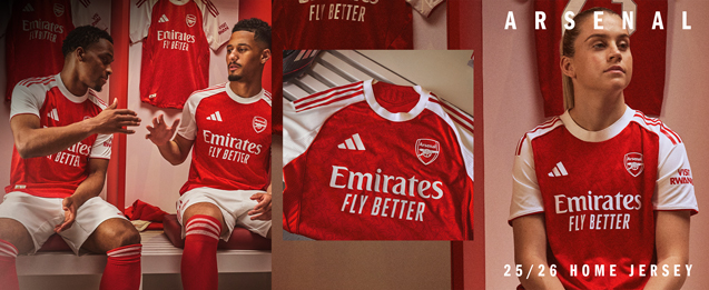primera equipación del Arsenal para la temporada 2025 2026