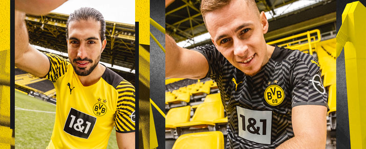 Camiseta primera y segunda equipación infantil 2021 2022 Borussia Dortmund.