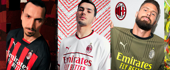Camiseta de la primera y tercera equipación 2022 2023 AC Milan para adulto