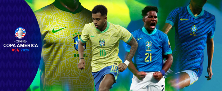 Equipación de fútbol selección Brasil 1a y 2a equipación Copa America 2024