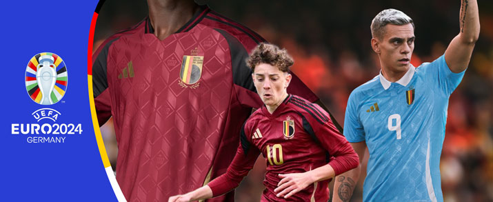 Camiseta infantil primera y segunda equipación selección belga Eurocopa 2024