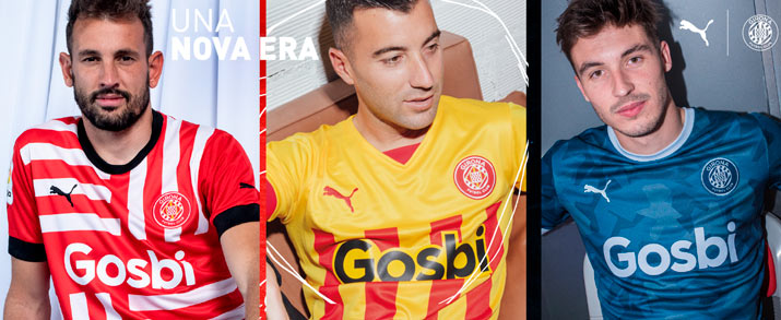 Camiseta de la primera, segunda y tercera equipación 2022 2023 Girona FC