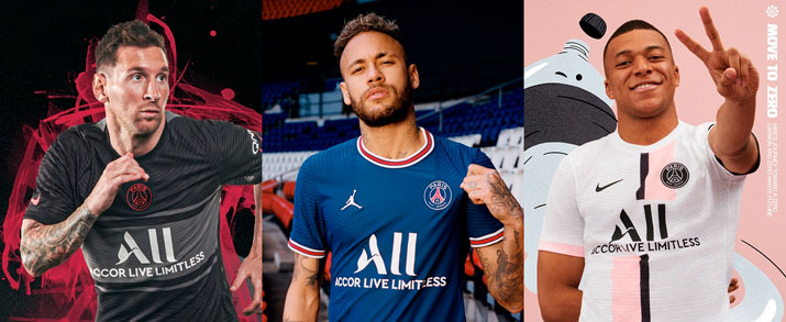 Camisetas fútbol Nike equipo Paris Saint Germain 2020-2021, primera, segunda y tercera equipación para niño