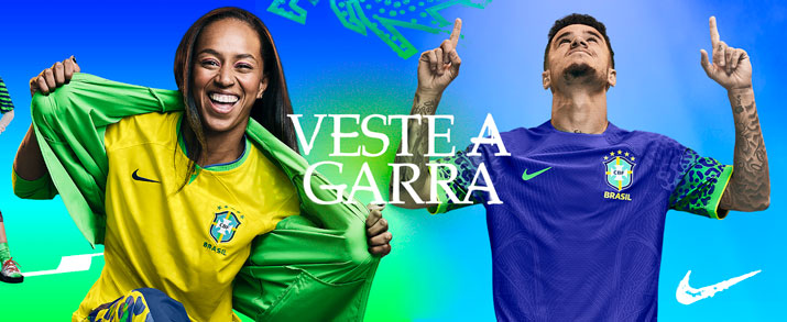 Selección brasileña con la primera y segunda  equipación del 2022 para niño y niña 