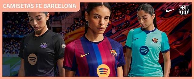 Encuentra las camisetas de fútbol del Barça oficial para mujer