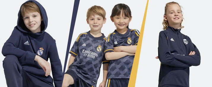Ropa de fútbol calle para niño del equipo Real Madrid temporada 2023 2024