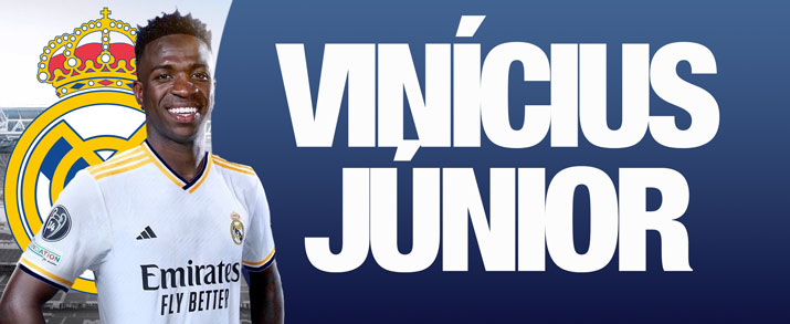 Bodegón de productos del jugador del Real Madrid Vinicius Junior 2023-2024