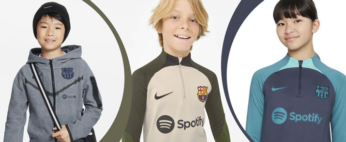 Ropa de fútbol calle para niño del equipo FC Barcelona temporada 2023 2024